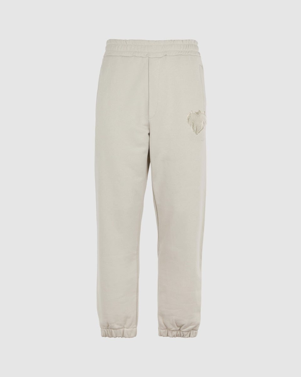 LONDON FOG PANTS WITH EMBROIDERED FLAMING HEART