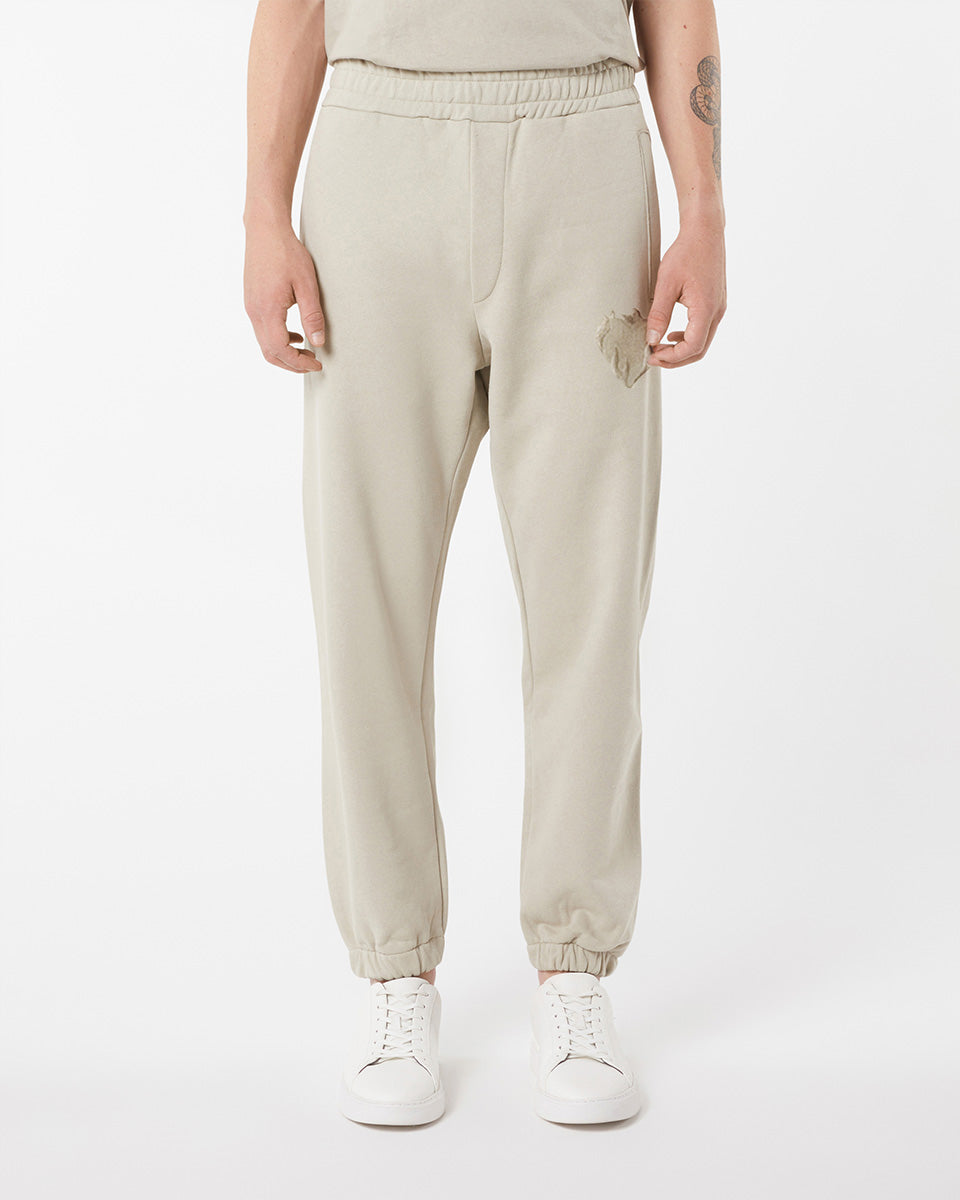 LONDON FOG PANTS WITH EMBROIDERED FLAMING HEART