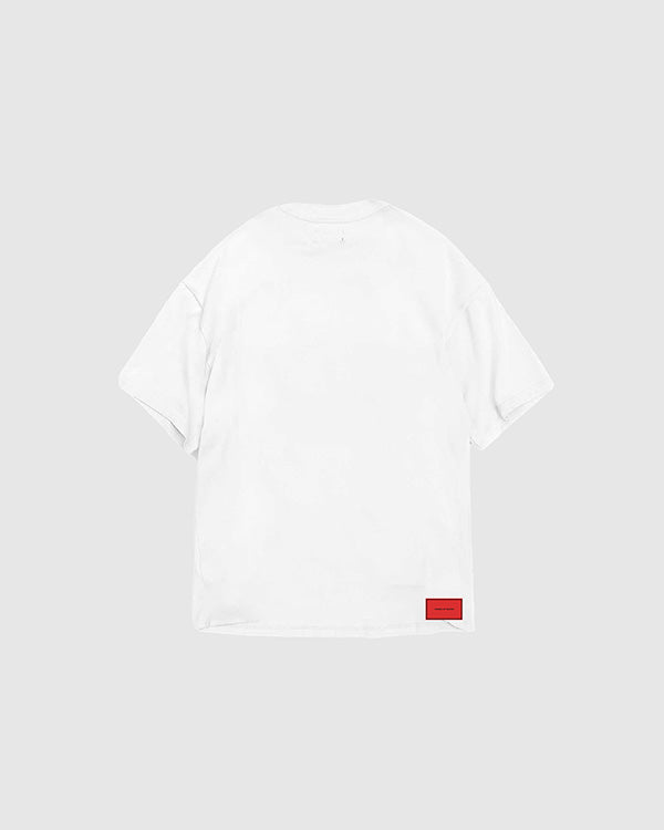 OFFWHITE TEE WITH EMBROIDERED FULL HEART