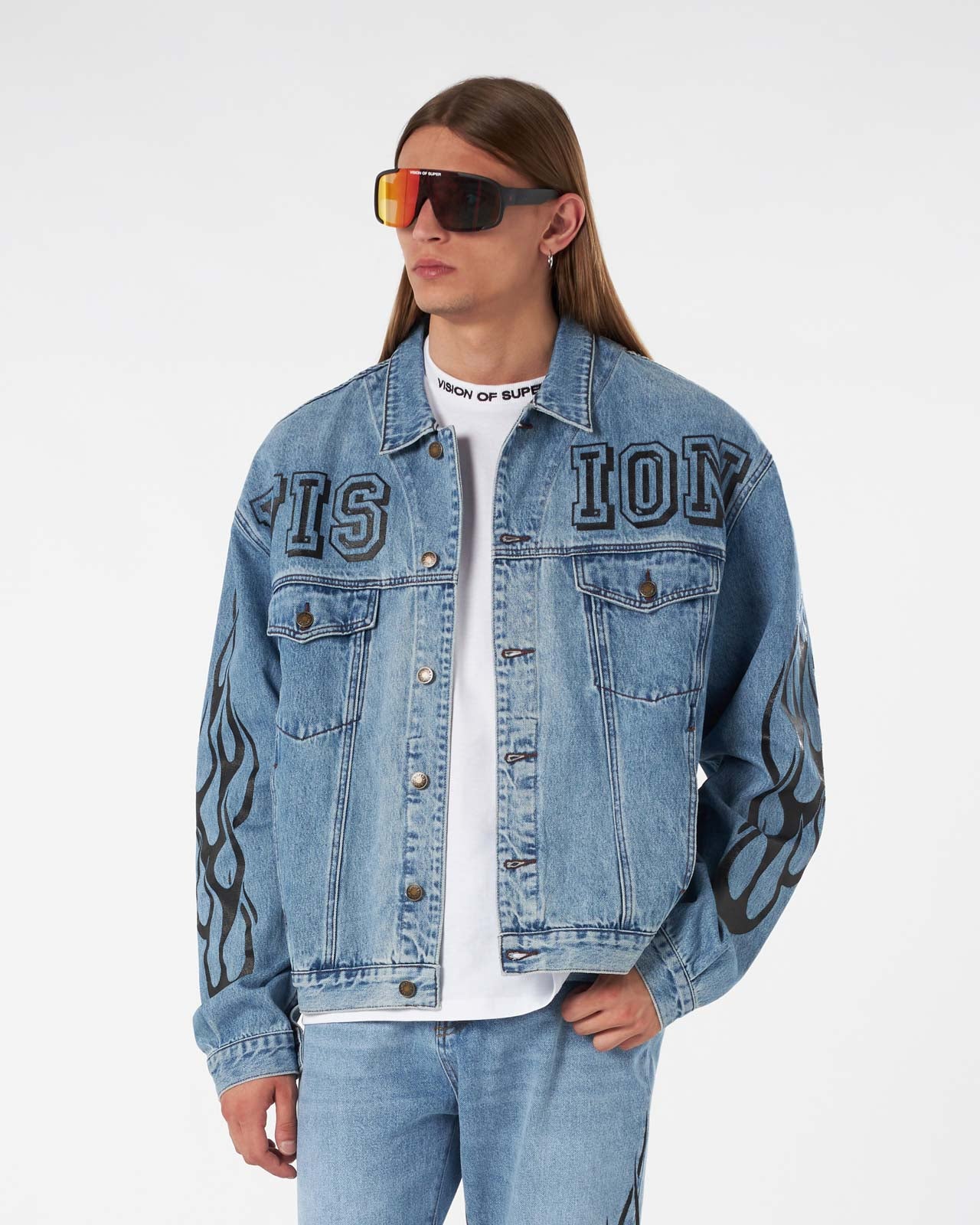 TRIBAL FLAMES DENIM JACKET