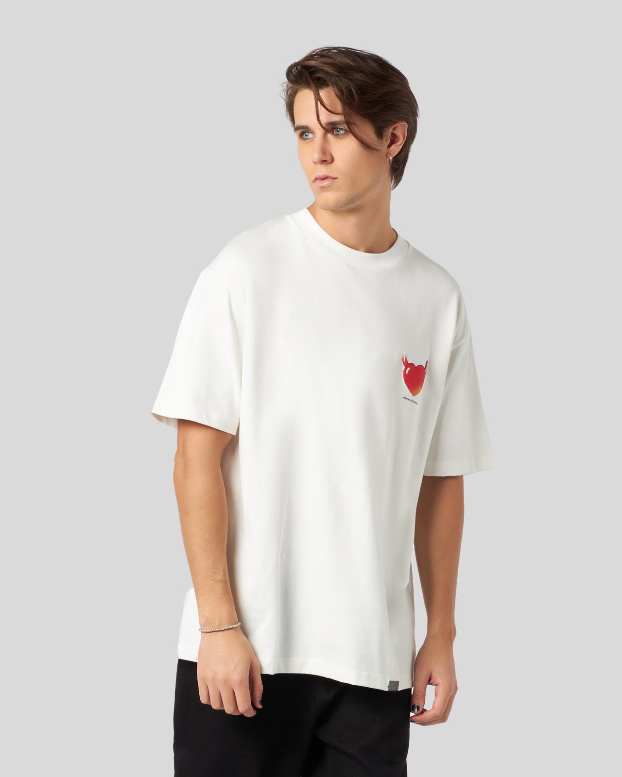 WHITE T-SHIRT WITH PUFFY LOVE PRINT