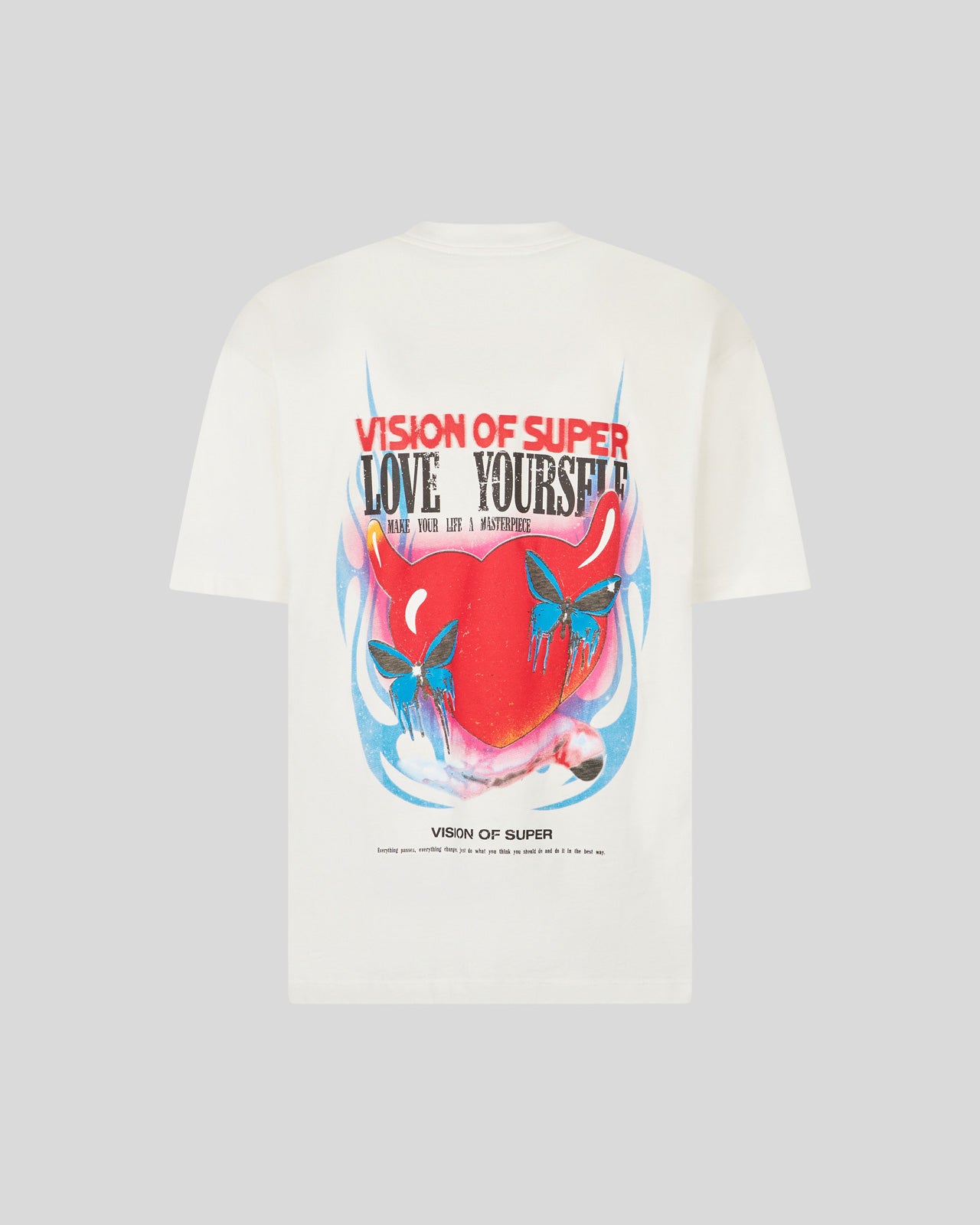 WHITE T-SHIRT WITH PUFFY LOVE PRINT