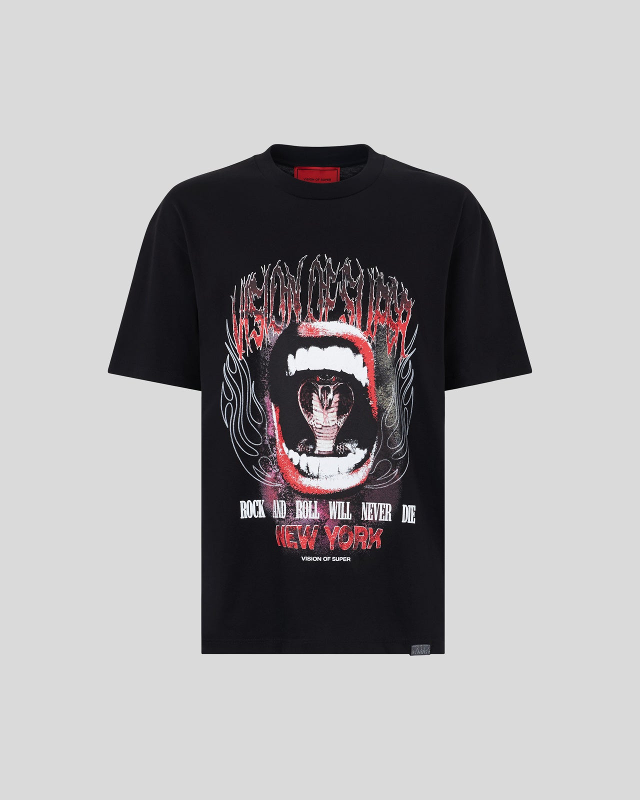 T-SHIRT GRIGIA CON GRAFICA COBRA MOUTH