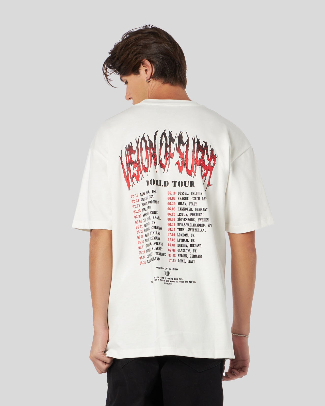 WHITE T-SHIRT WITH COBRA MOUTH PRINT