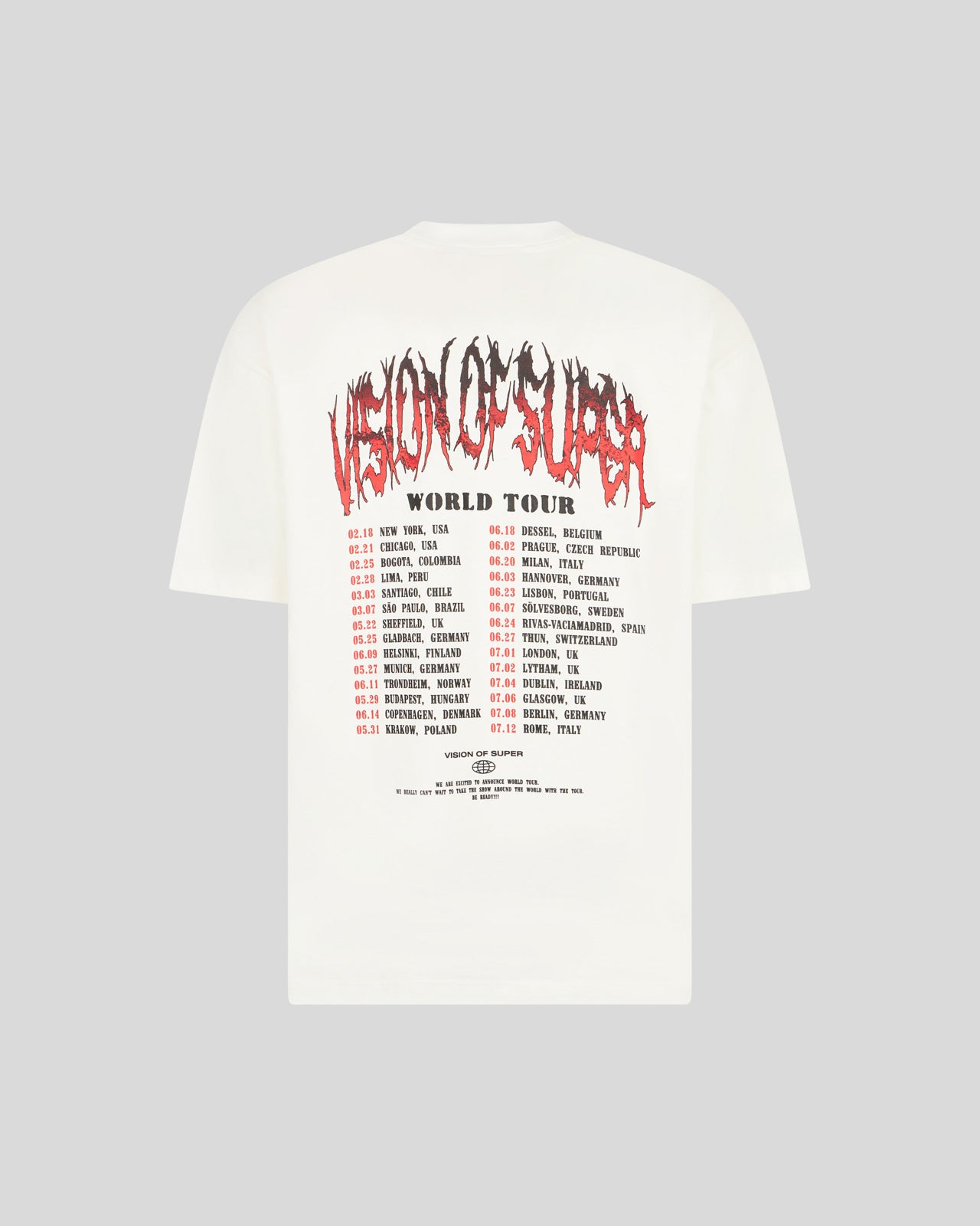 WHITE T-SHIRT WITH COBRA MOUTH PRINT