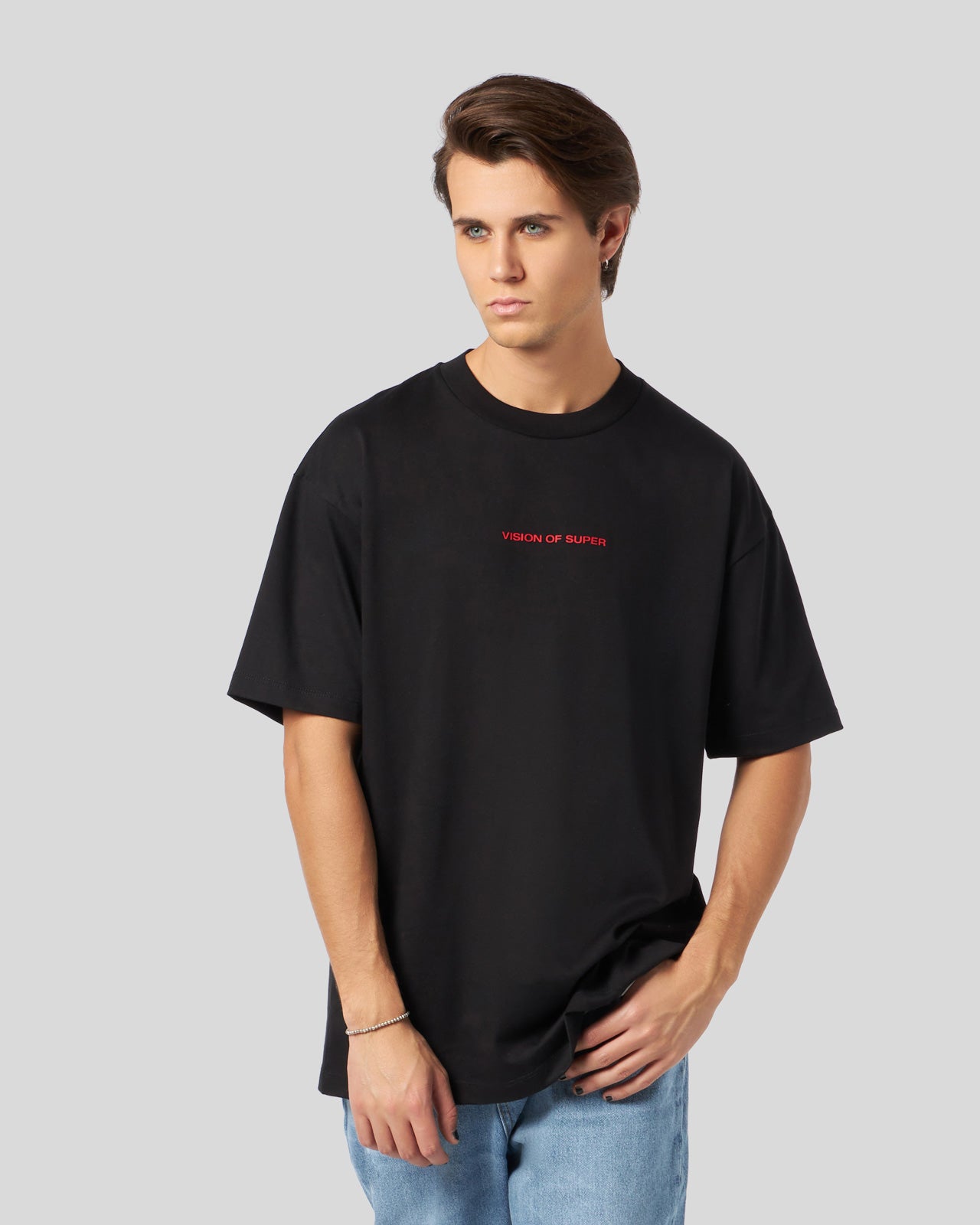 T-SHIRT NERA CON GRAFICA VISION SLOGAN