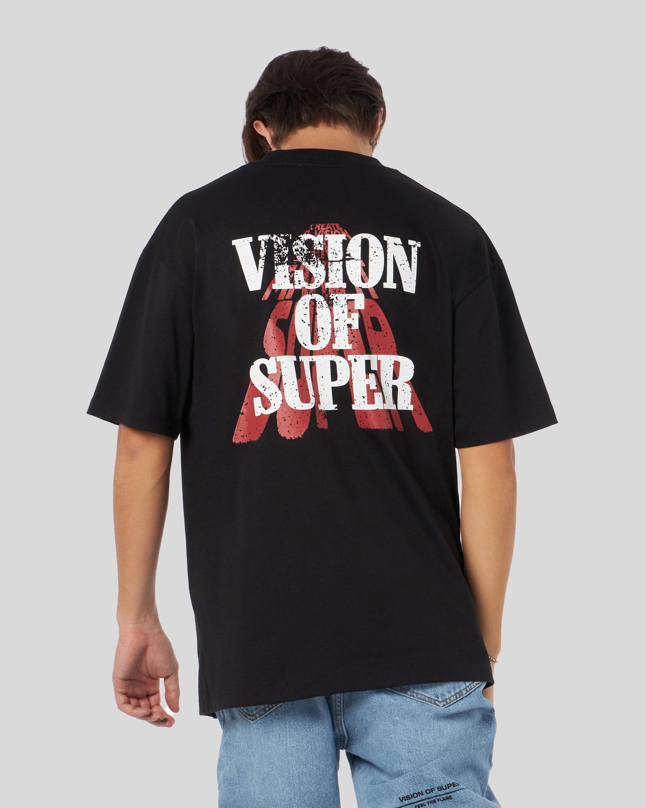 T-SHIRT NERA CON GRAFICA VISION SLOGAN