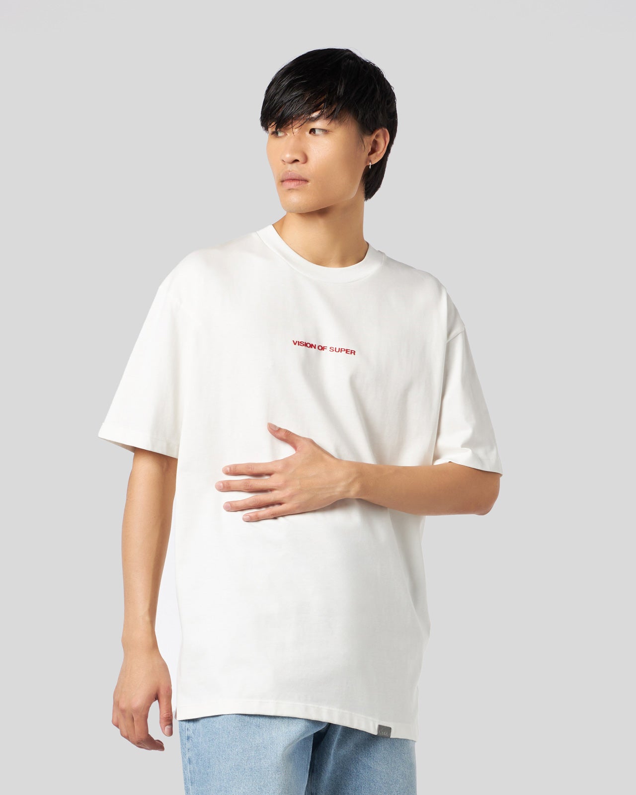 WHITE T-SHIRT WITH VISION SLOGAN PRINT