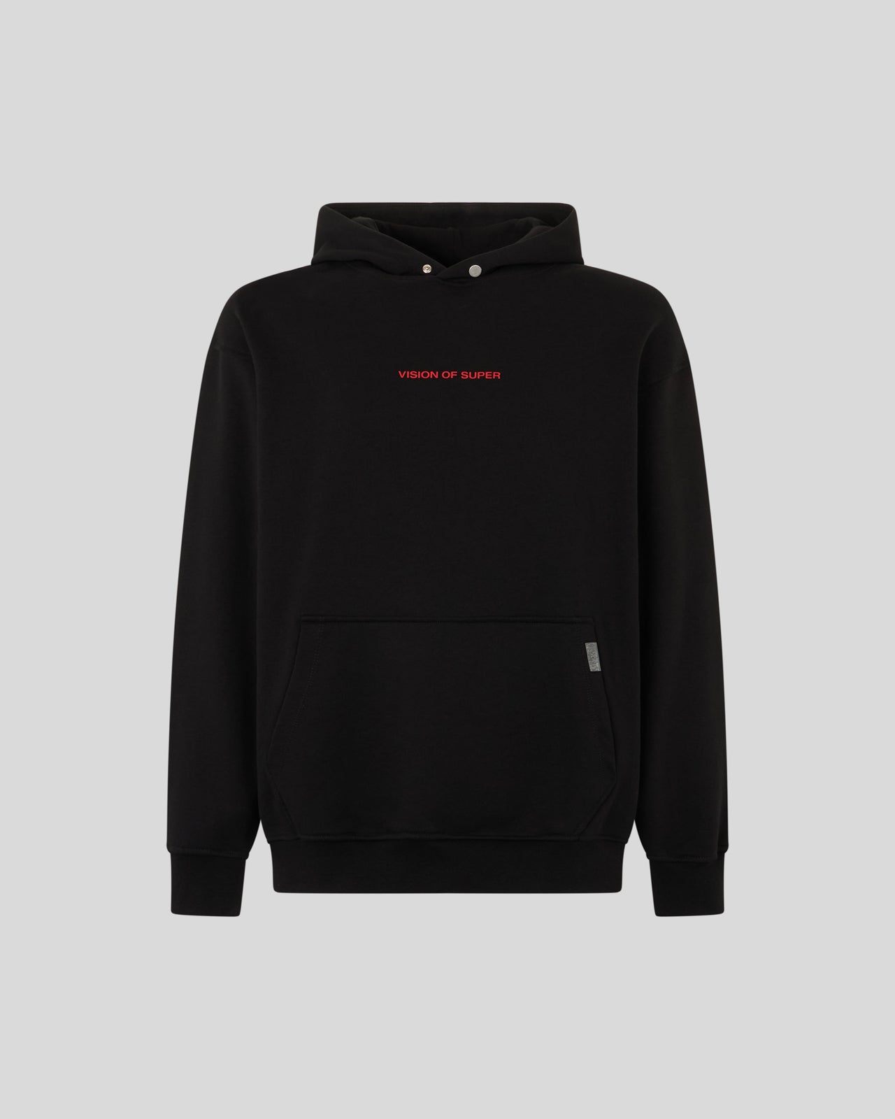 FELPA CON CAPPUCCIO NERA CON GRAFICA VISION SLOGAN
