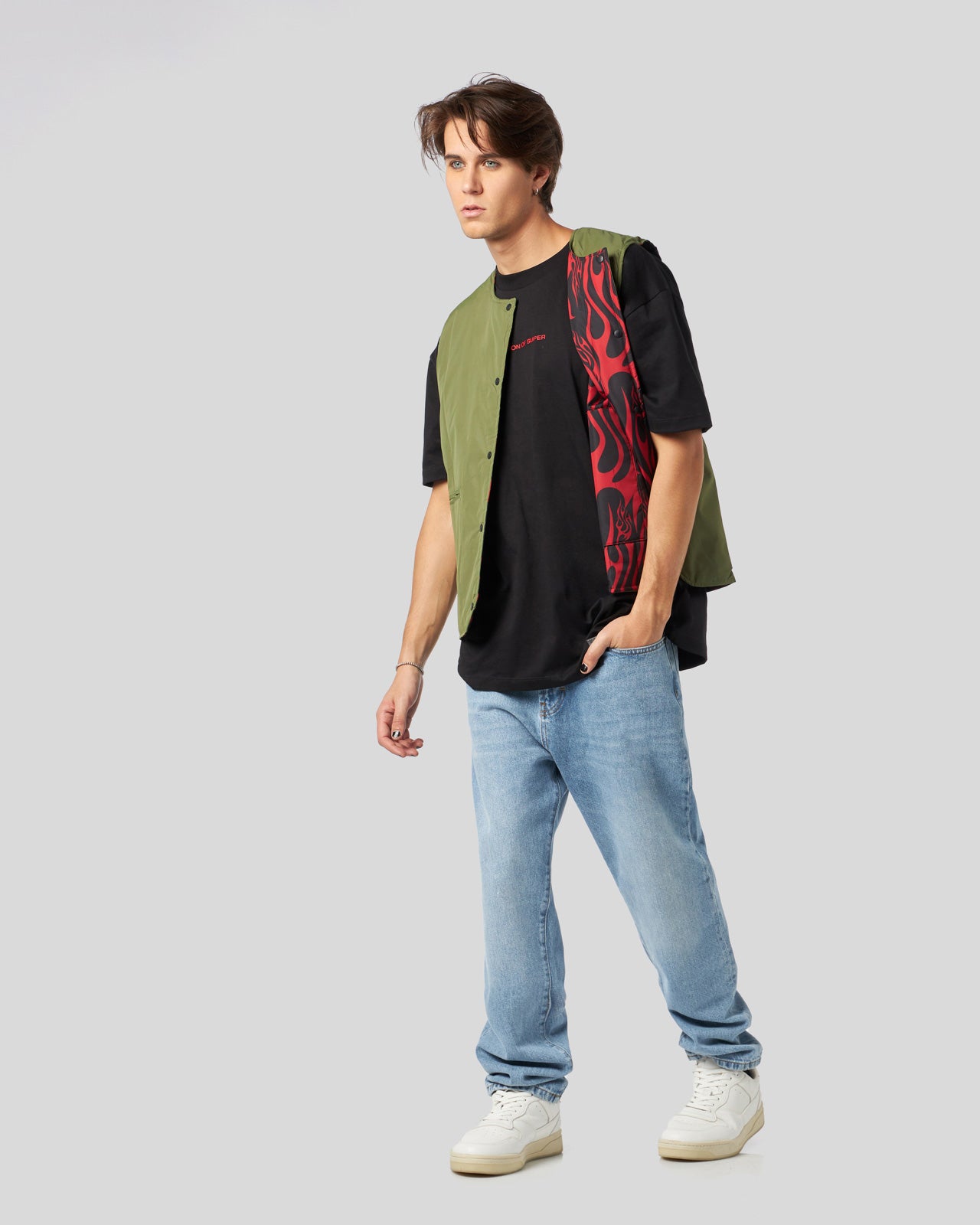 DOUBLE FACE FLAMES GILET