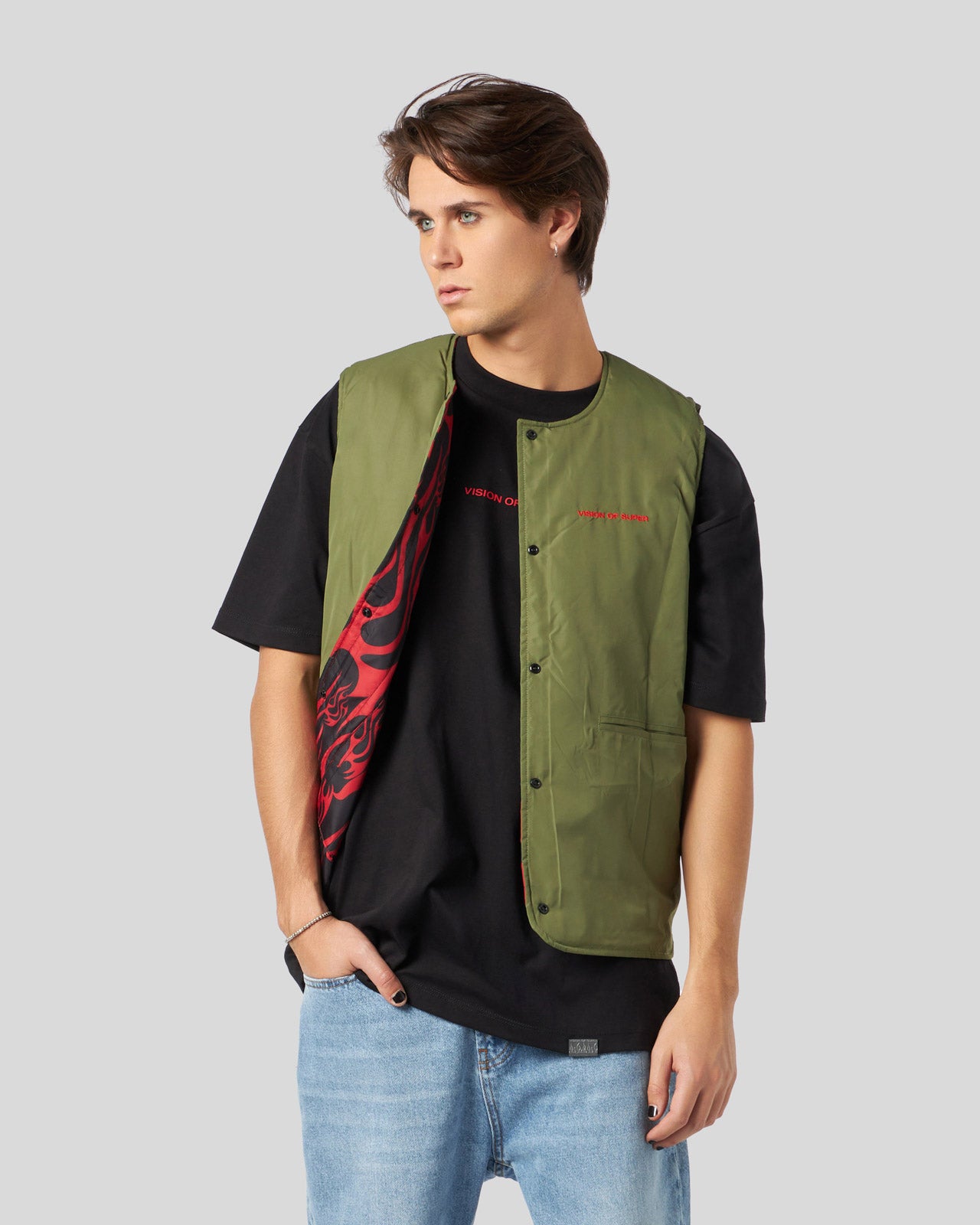 DOUBLE FACE FLAMES GILET