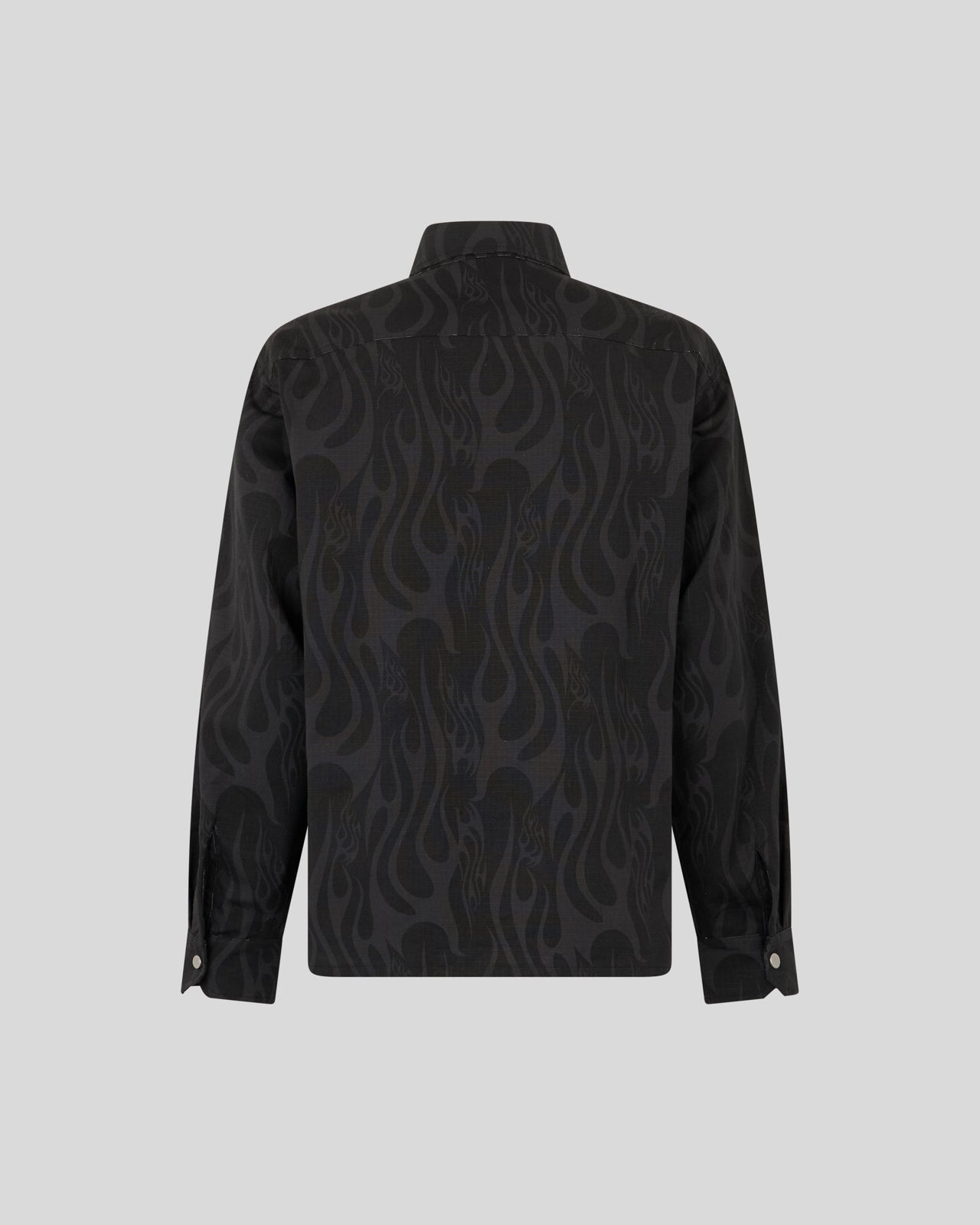 GIACCA CARGO NERA CON FIAMME ALL OVER