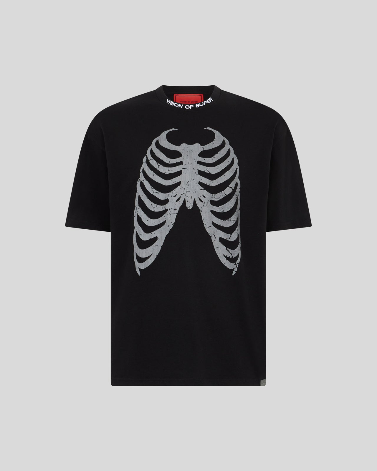 T-SHIRT NERA CON GRAFICA VISION RIB CAGE