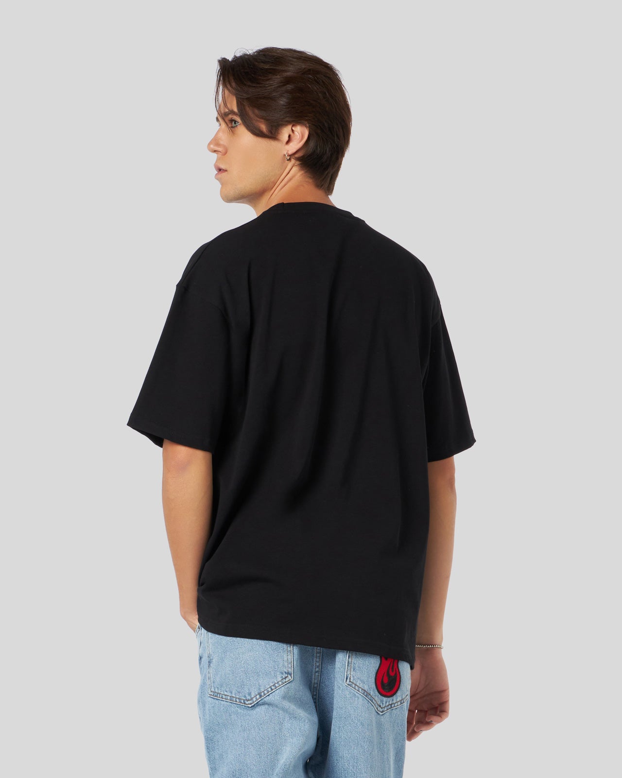 BLACK T-SHIRT WITH VISION RIB CAGE PRINT