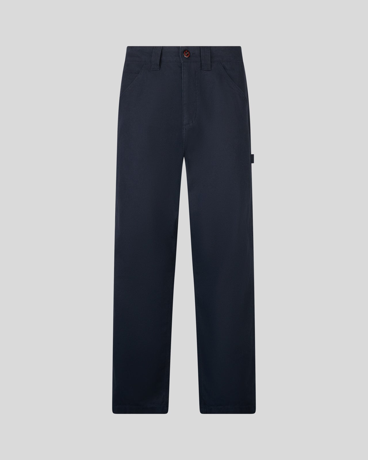 PANTALONE DENIM WORKER BLU SCURO CON PATCH FIAMME ICONICHE