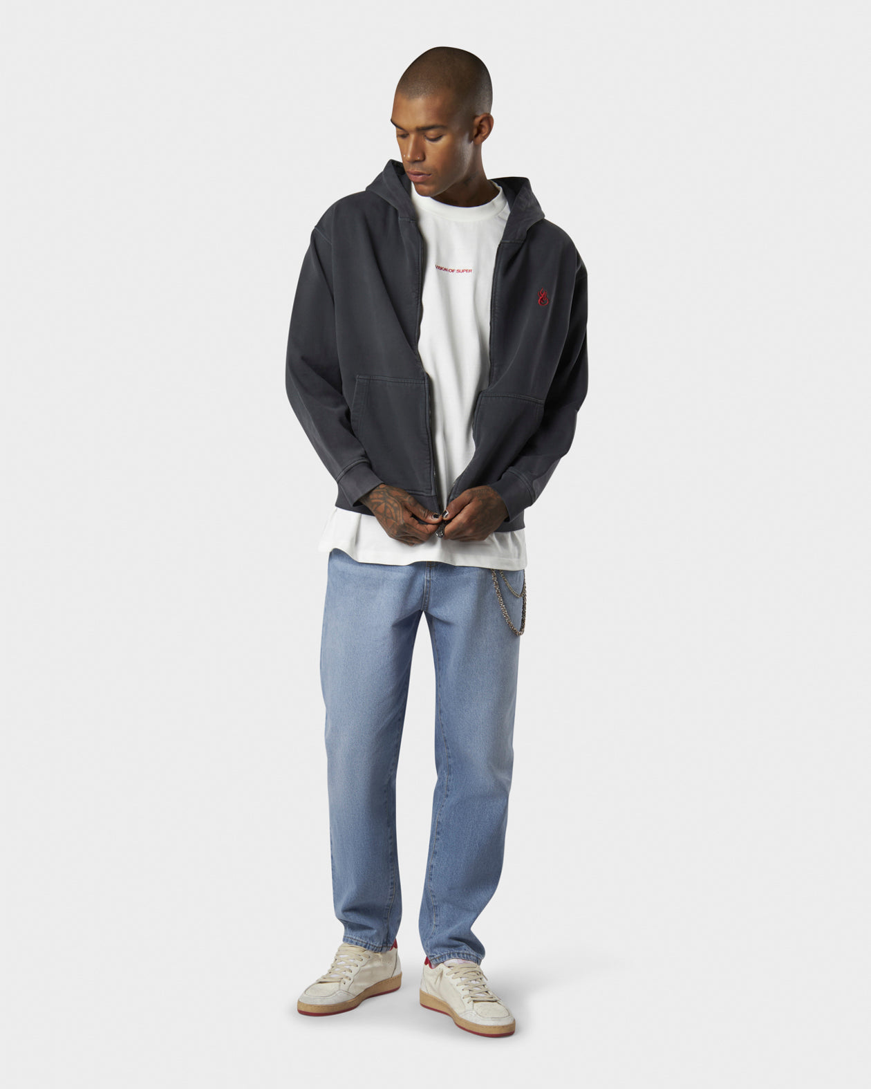 RED FLAME ZIP HOODIE