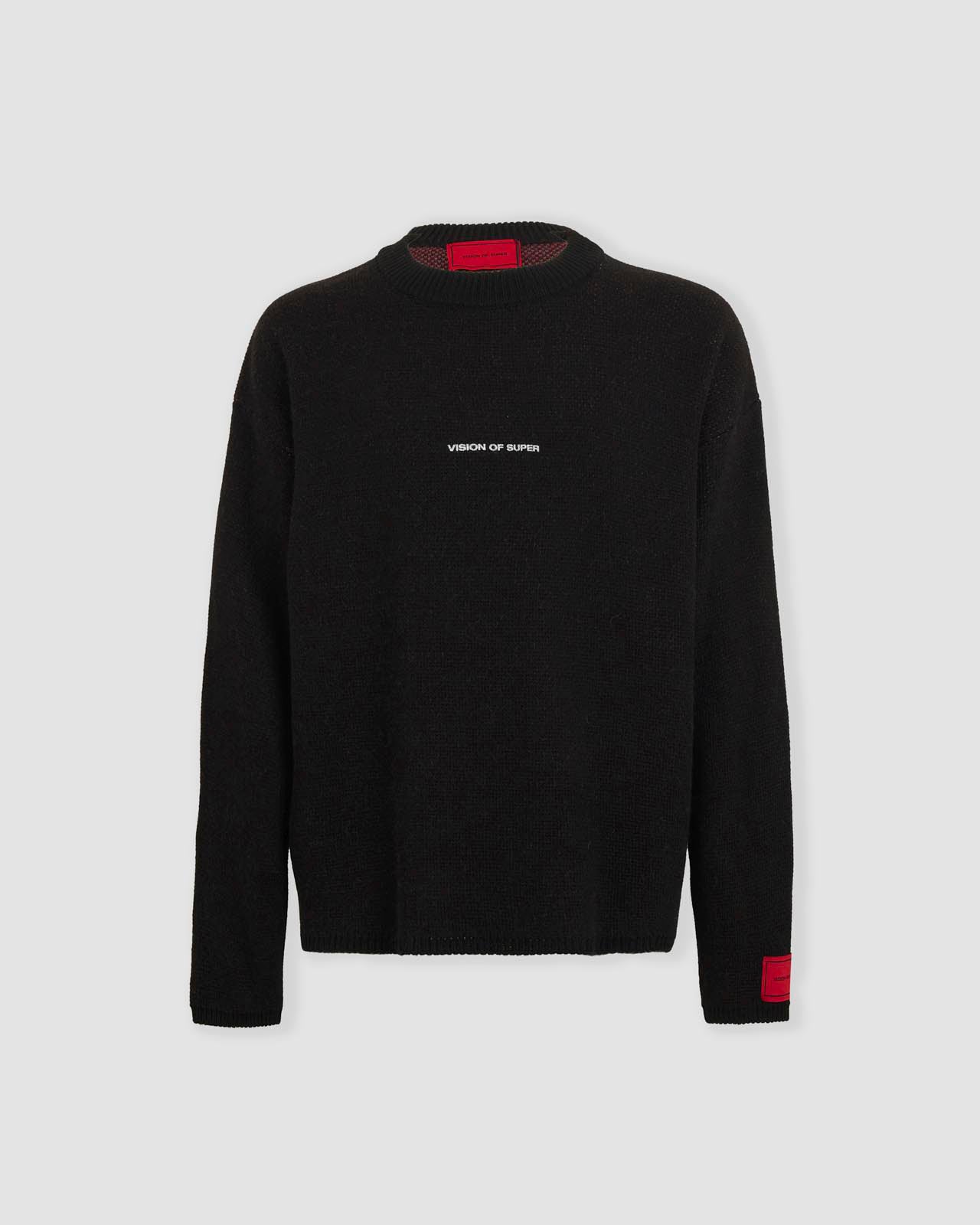 MAGLIONE NERO TESCHIO E LOGO ROSSO E GRIGIO