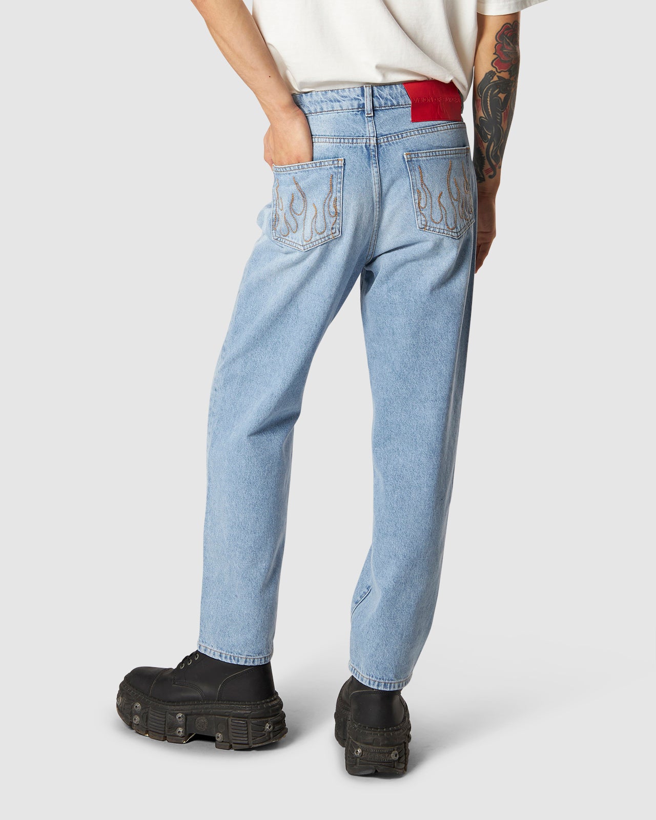 HEART LASER PRINT DENIM