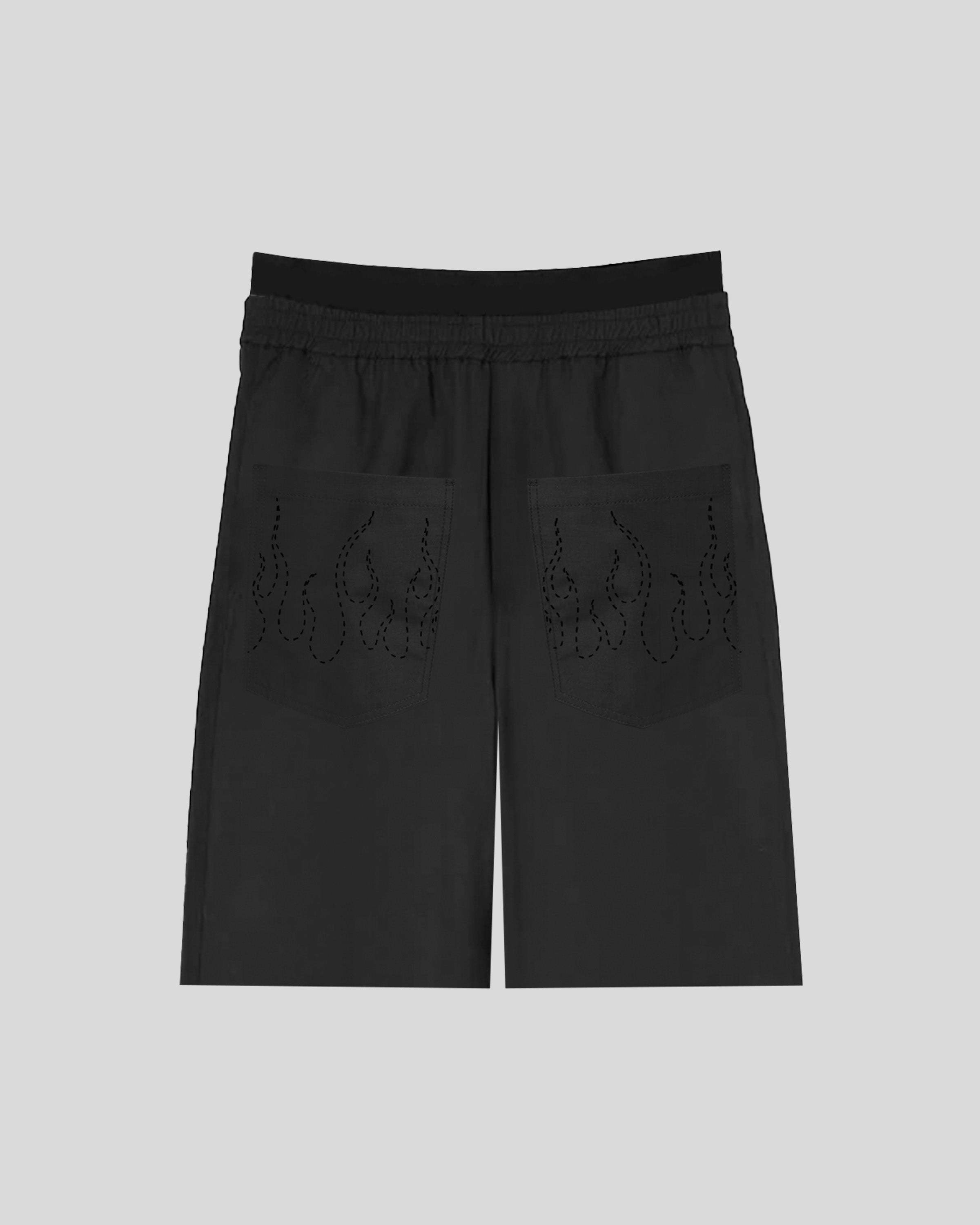 EMROIDERED FLAMES SHORTS