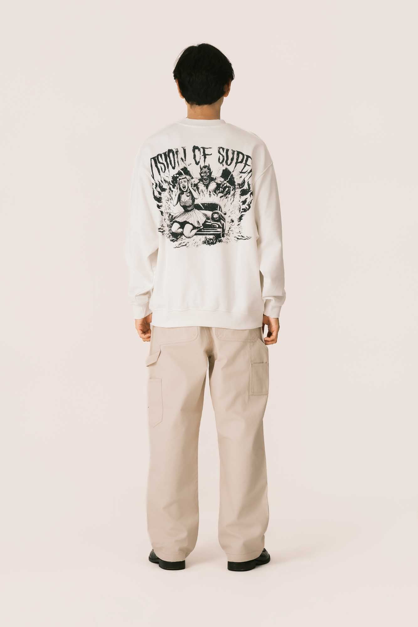 OFFWHITE CREWNECK WITH PRINT ON BACK