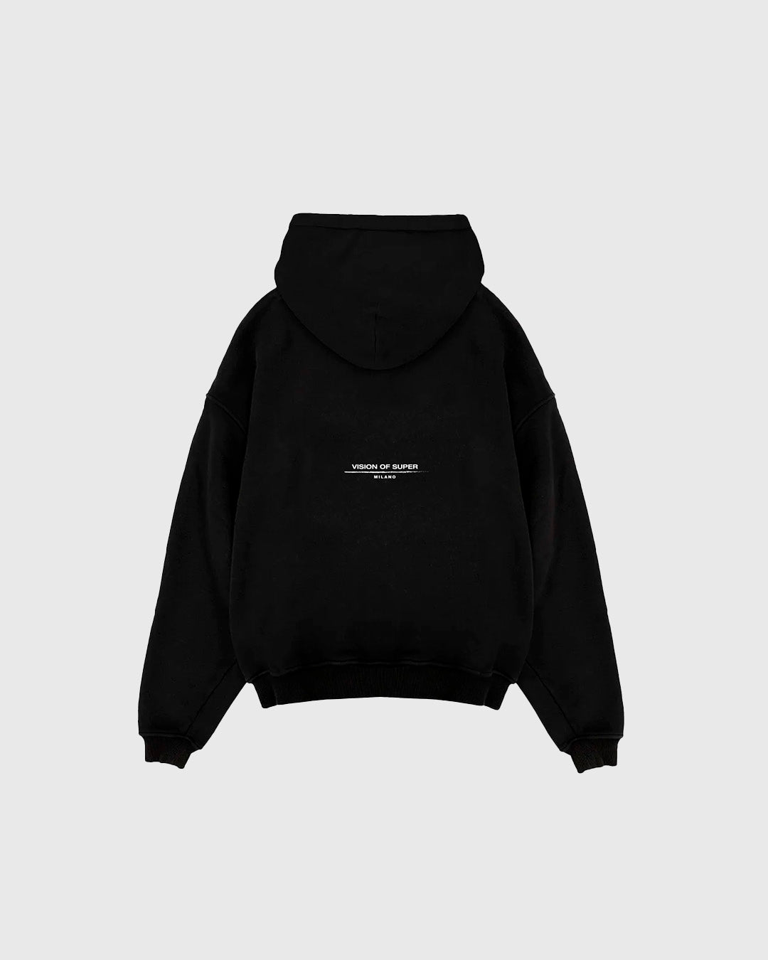 BLACK HOODIE WITH EMBROIDERED FLAME