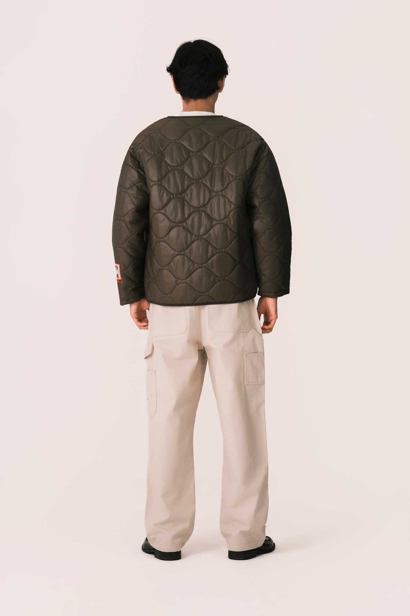 GREEN JACKET WITH EMBROIDERED AND PATCH