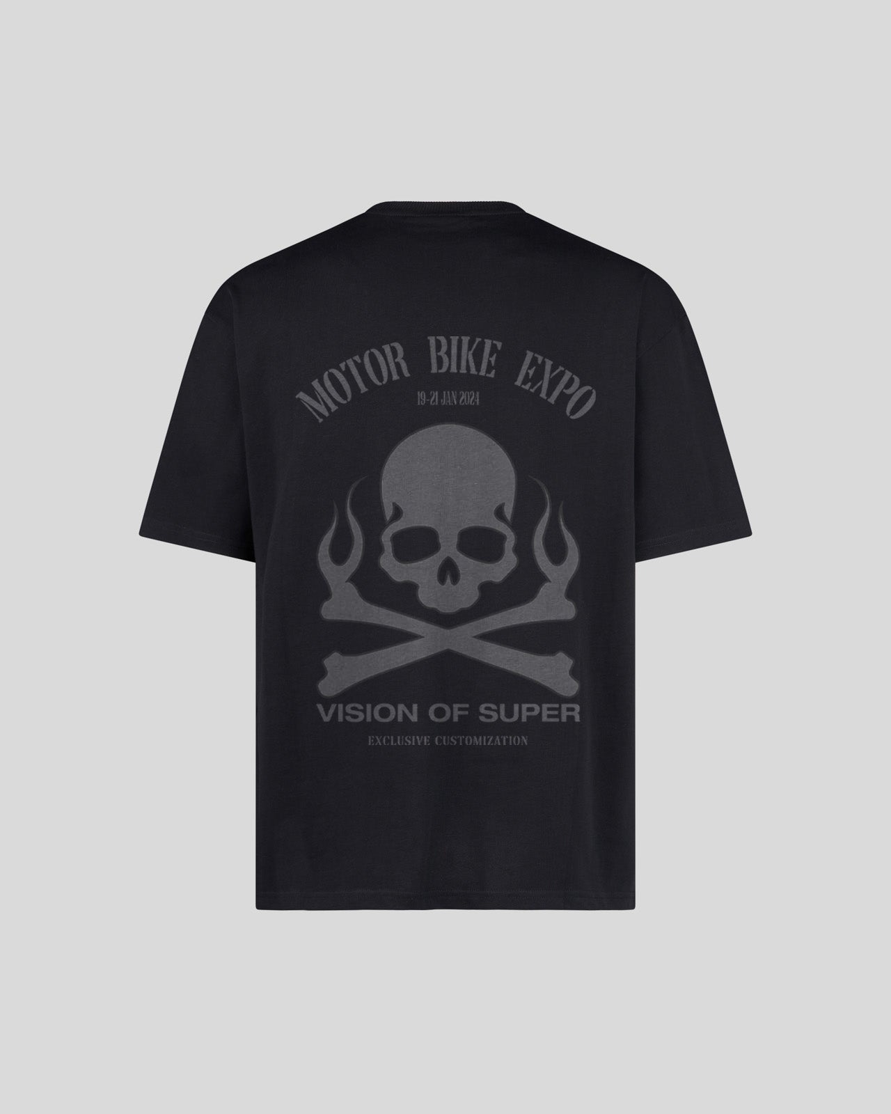 T-SHIRT NERA CON GRAFICA SKULL RIDER
