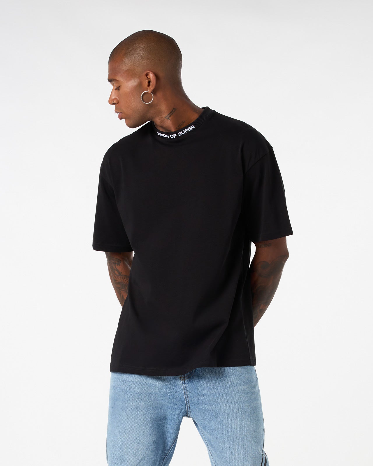 T-SHIRT NERA CON GRAFICA SKULL RIDER