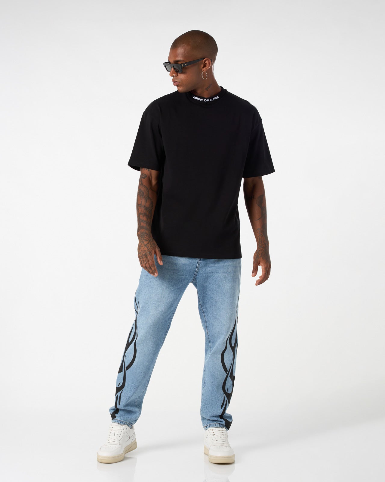 T-SHIRT NERA CON GRAFICA SKULL RIDER