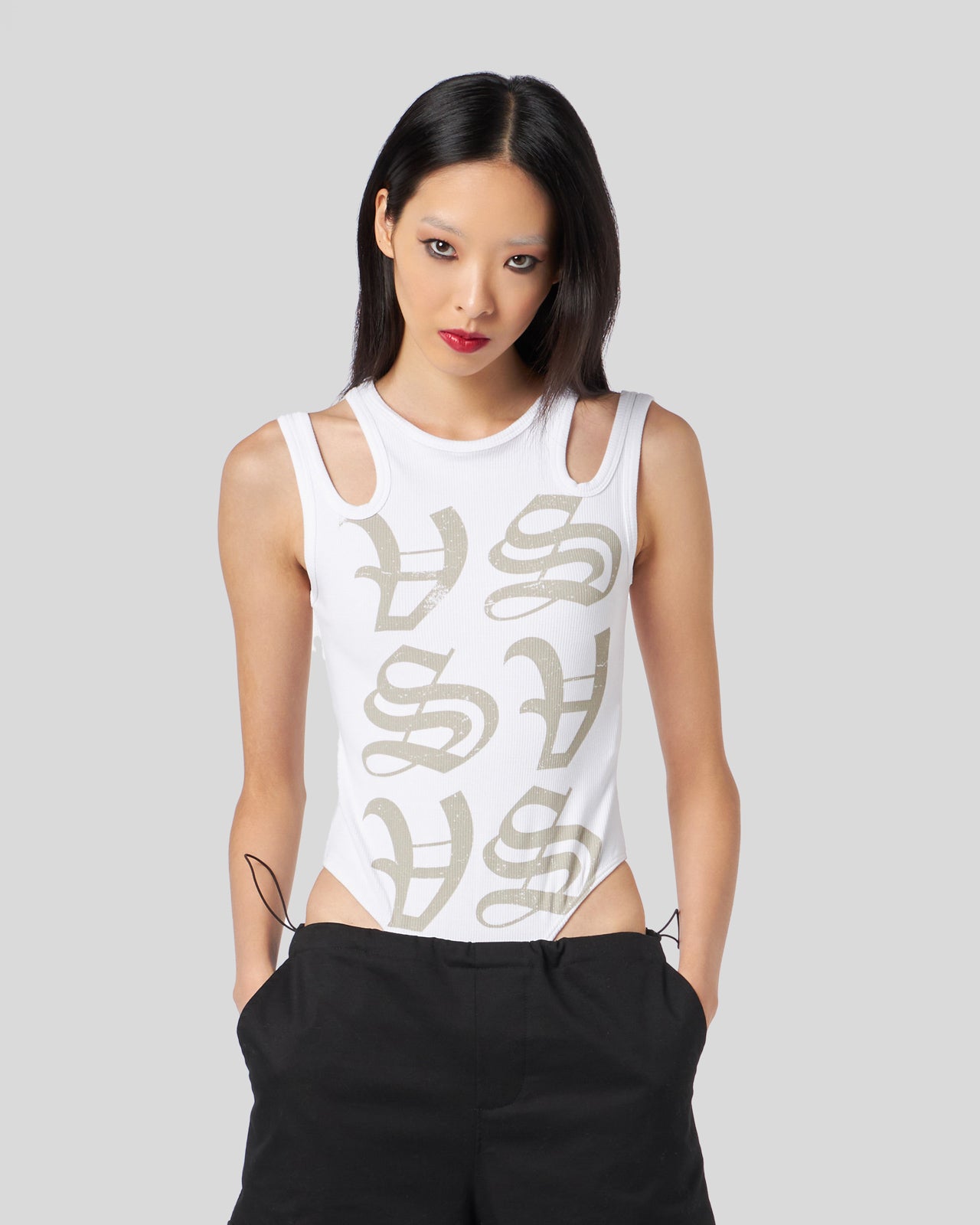 BODY BIANCO CON MONOGRAMMA GOTICO