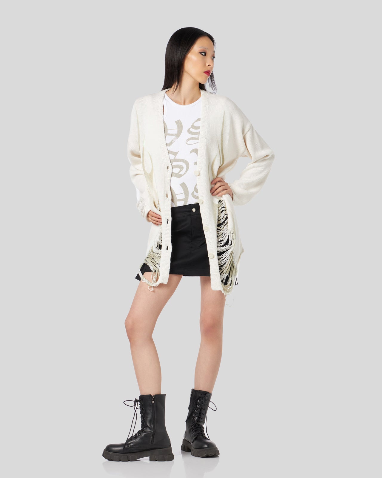 CARDIGAN BEIGE CON FIAMME TRIBALI