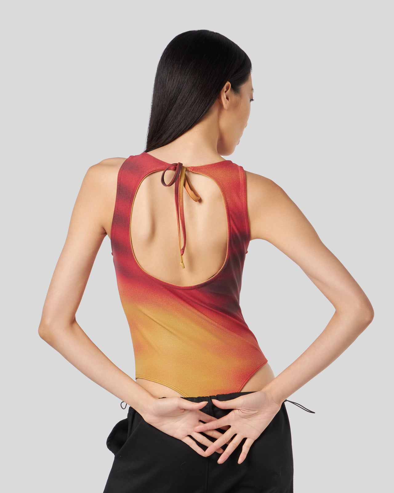 BODY SGAMBATO CON GRAFICA "ABSTRACT FIRE"
