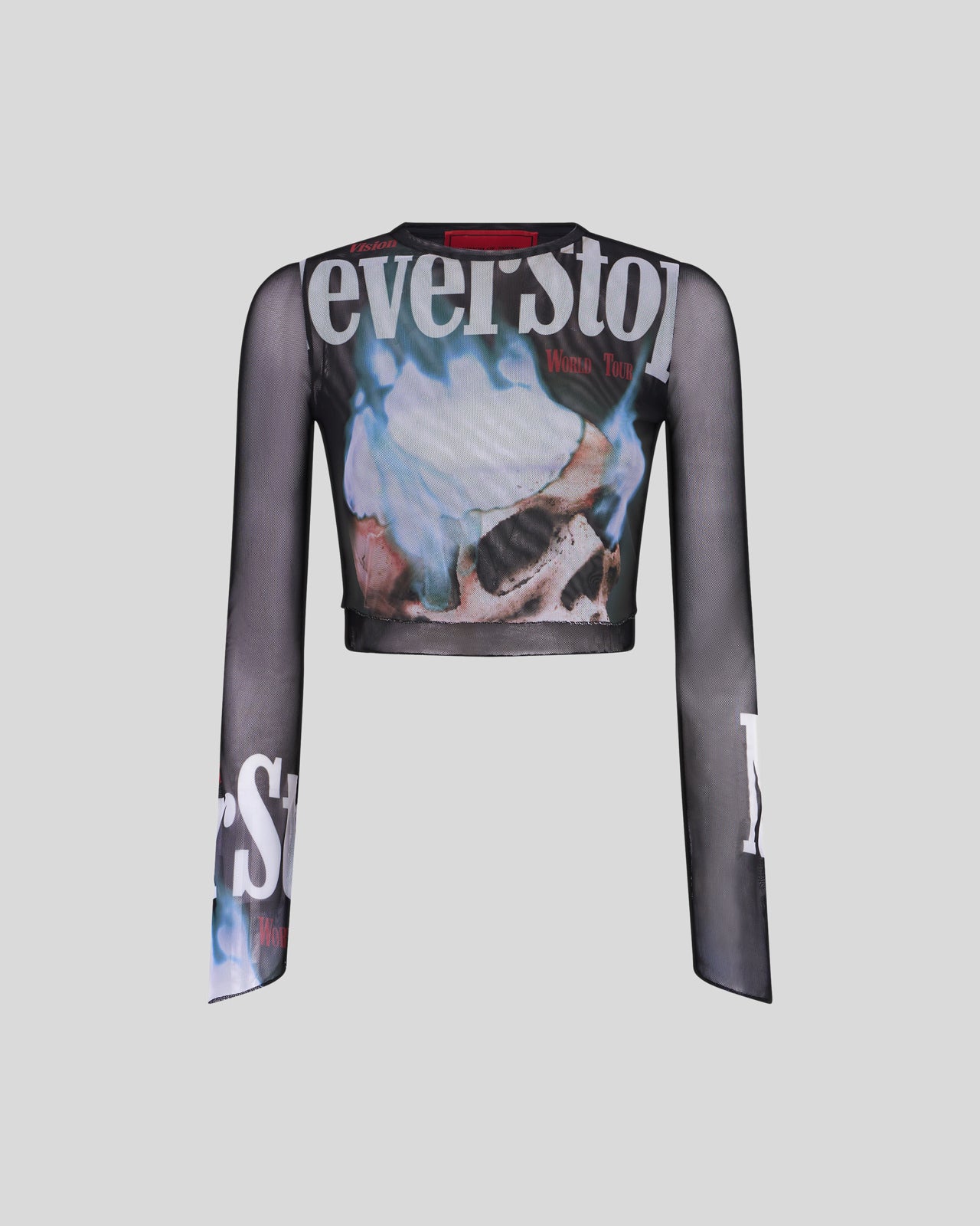 TOP A MANICHE LUNGHE CON GRAFICA NEVER STOP