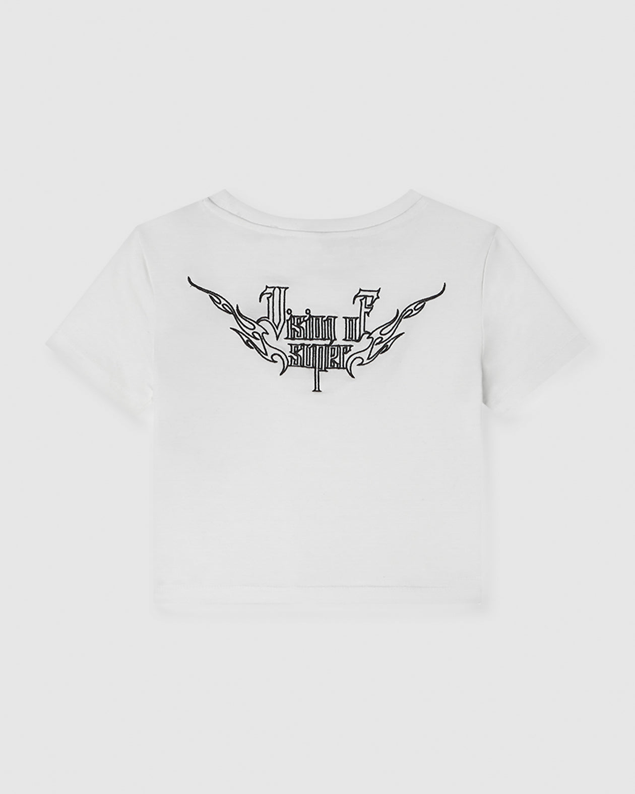 T-SHIRT BIANCA LOGO E GRAFICA TRIBALE RICAMATA