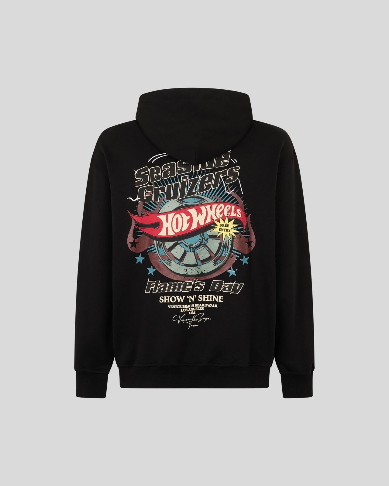 FELPA CON CAPPUCCIO NERA CON LOGO HOT WHEELS ICONICO