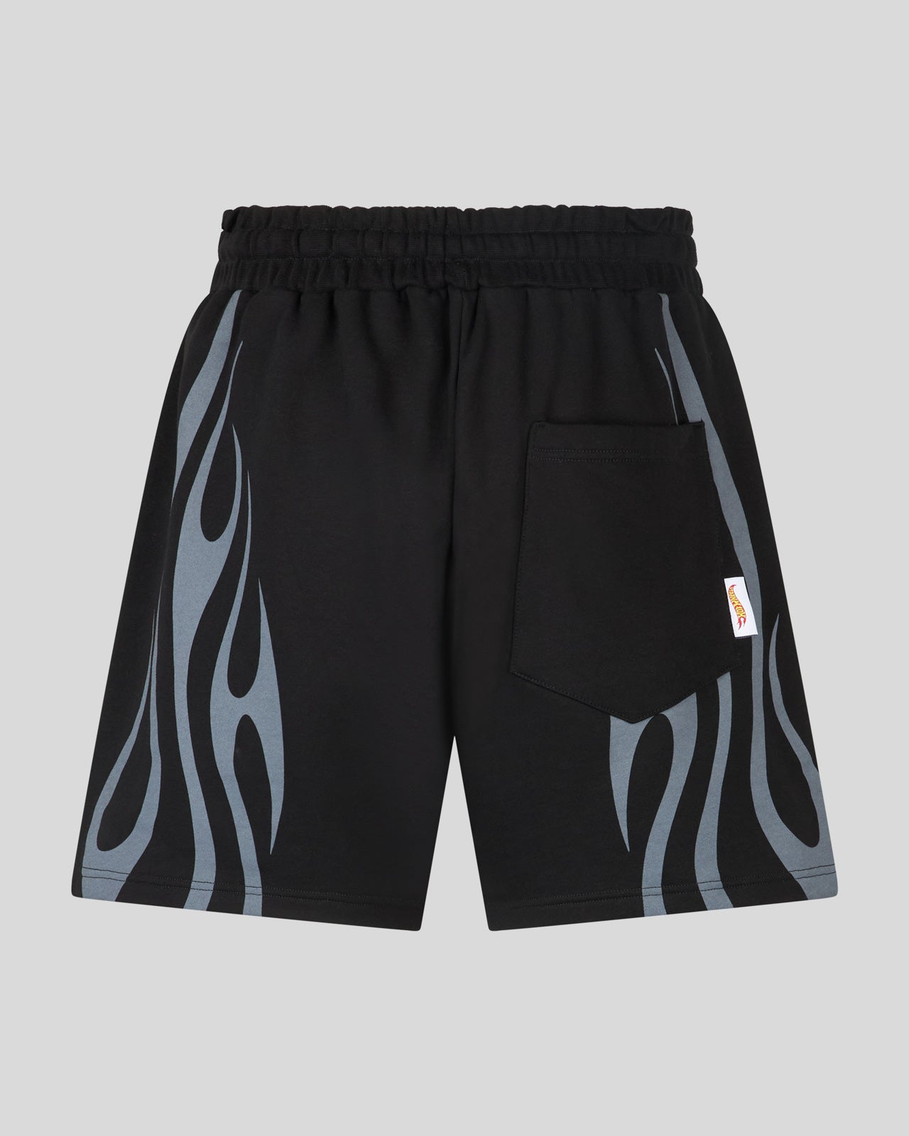 PANTALONCINO NERO CON FIAMME E COLLAB LOGO HOT WHEELS x VISION OF SUPER
