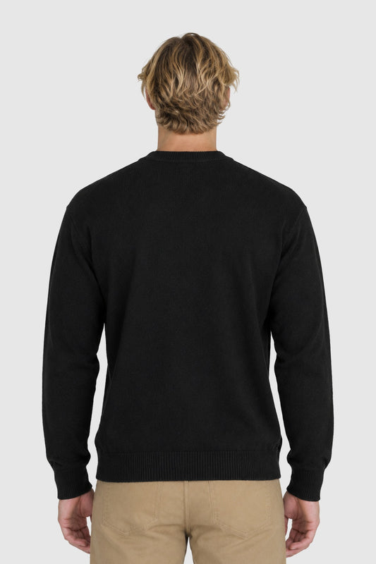 Cotton and wool crewneck sweater – Black S | Vision of Super Cotton and wool crewneck sweater – Black S | Vision of Super