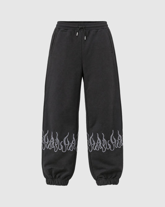 Flames tracksuit, zip hoodie and joggers – Black and grey S | Vision of Super Flames tracksuit, zip hoodie and joggers – Black and grey S | Vision of Super