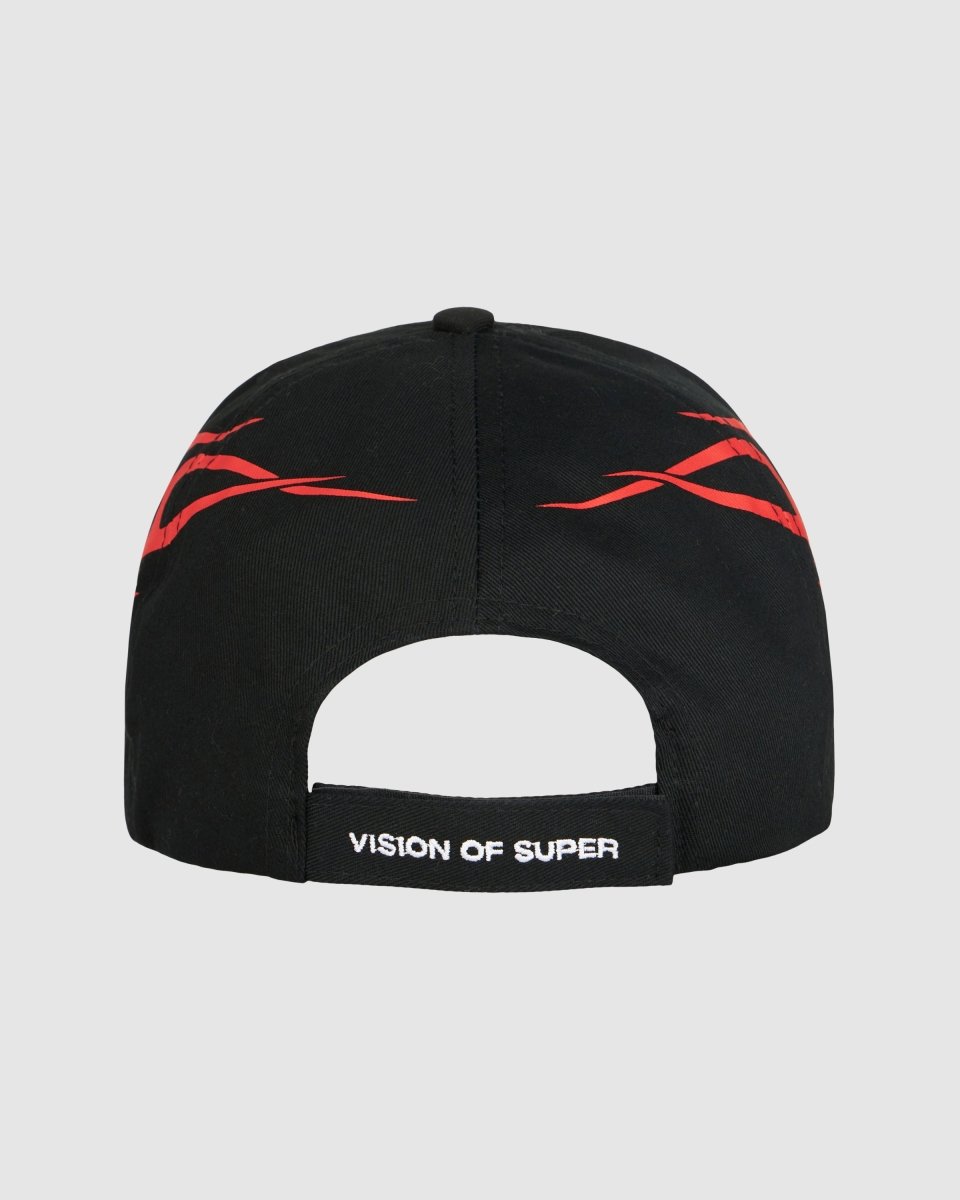 Black Cap with Red Tribal Print - Vision of Super