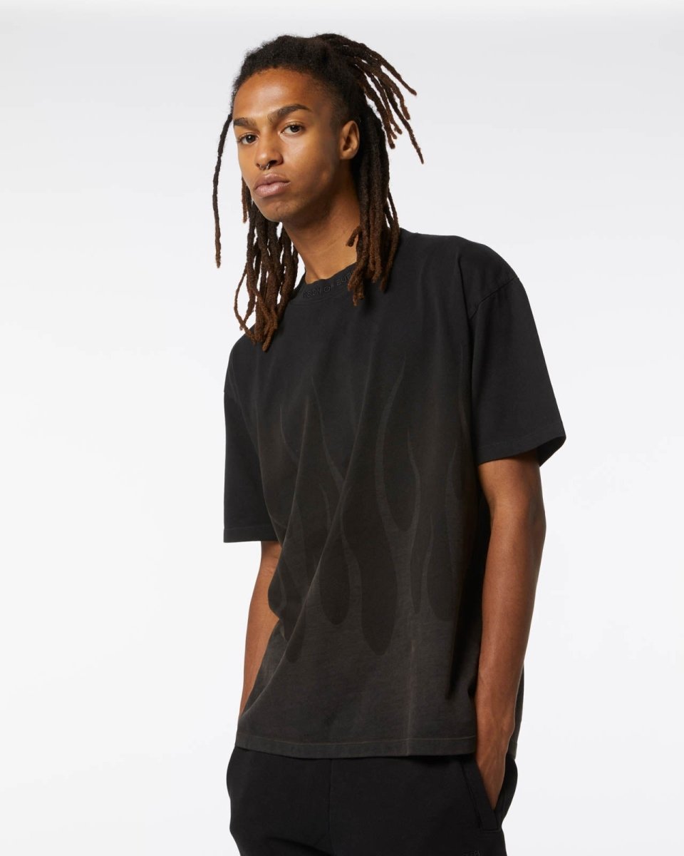 Black Lasered Flames Black T-shirt - Vision of Super