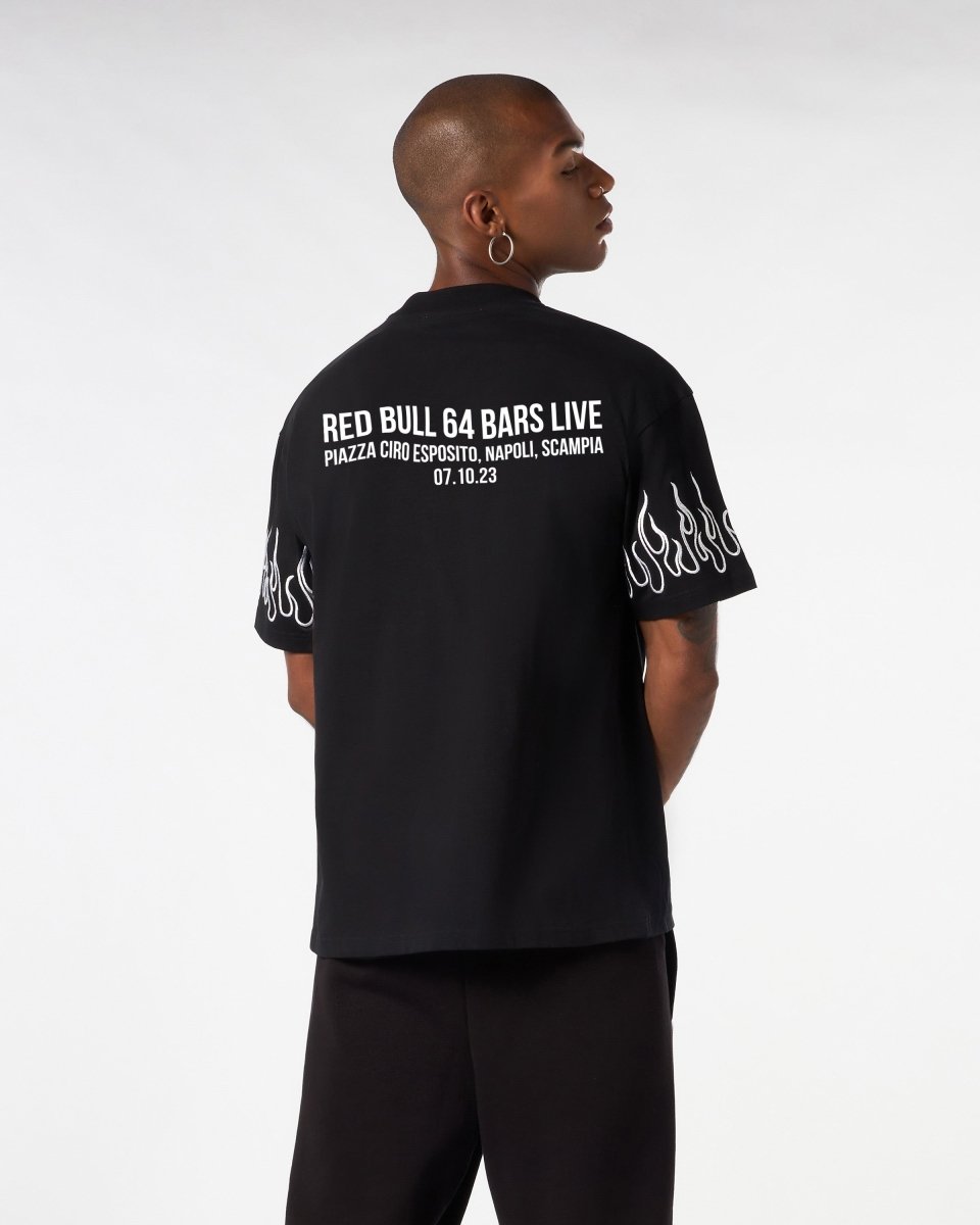BLACK T-SHIRT WITH RED BULL 64 BARS PRINT - Vision of Super