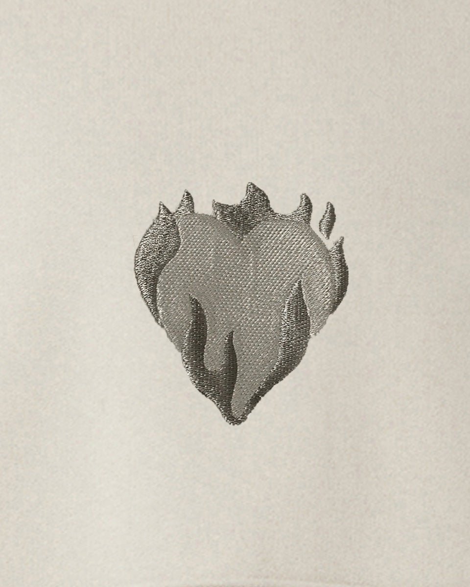 LONDON FOG CREWNECK WITH EMBROIDERED FLAMING HEART - Vision of Super