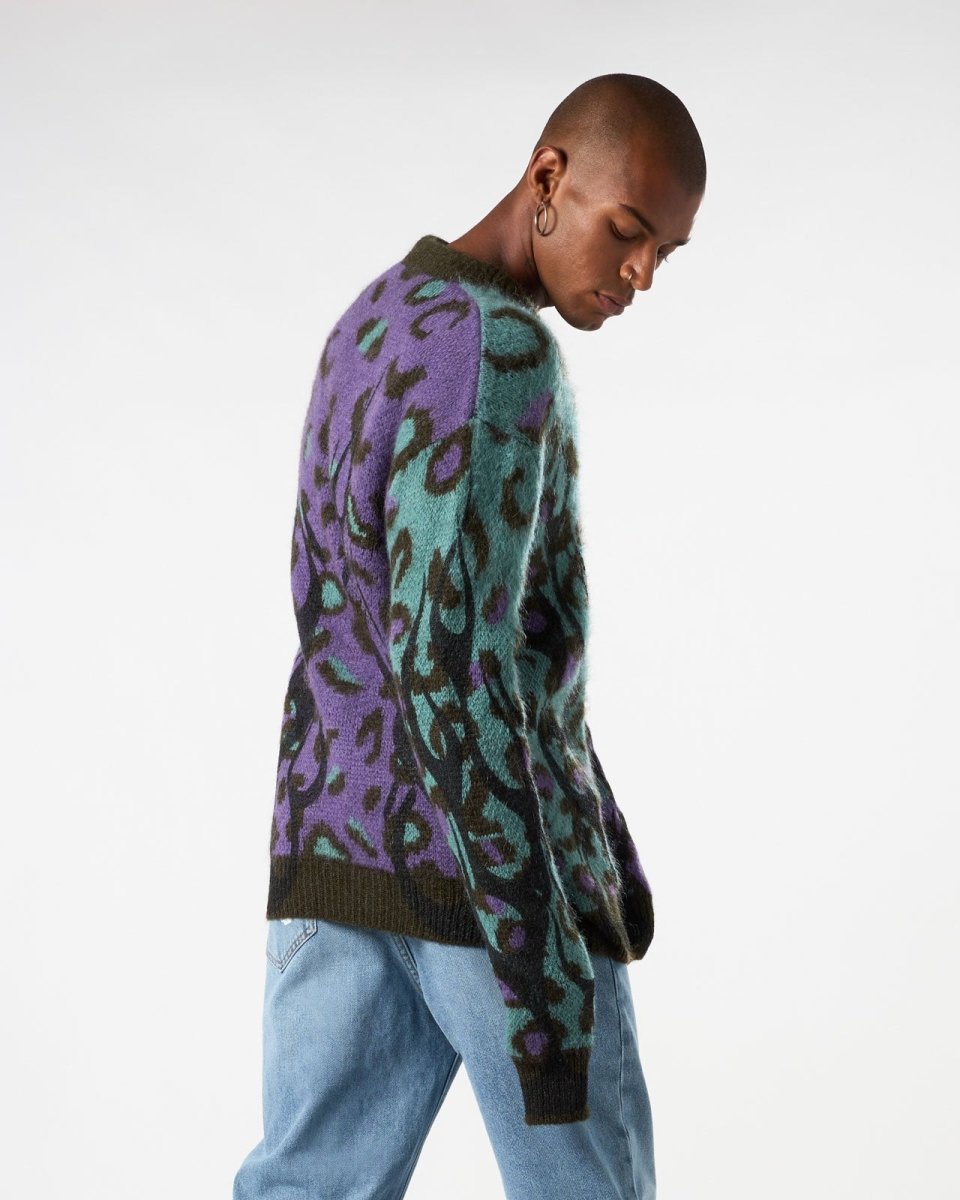 MULTICOLOR CARDIGAN WITH BLACK FLAMES - Vision of Super