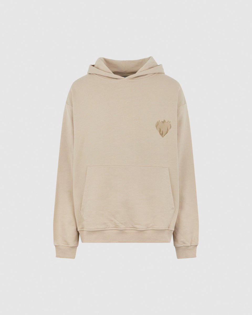 LIGHT BROWN HOODIE FLAMING HEART Vision of Super SS24