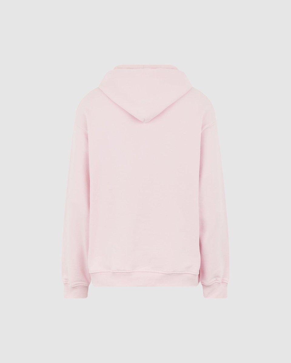 PINK HOODIE WITH EMBROIDERED FLAMING HEART - Vision of Super