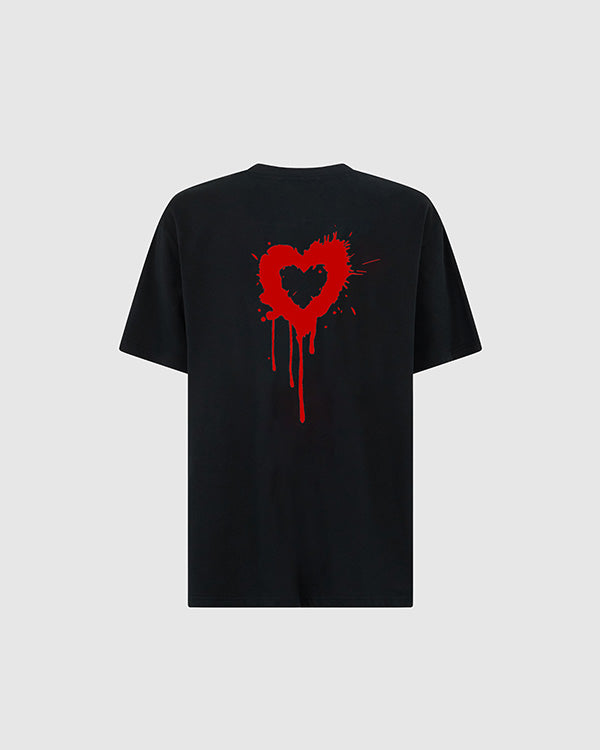 BLACK TEE WITH PUFF PRINT