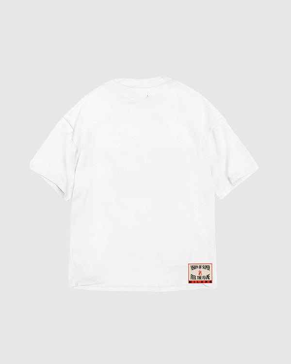 OFFWHITE TEE WITH EMBROIDERED SKULL