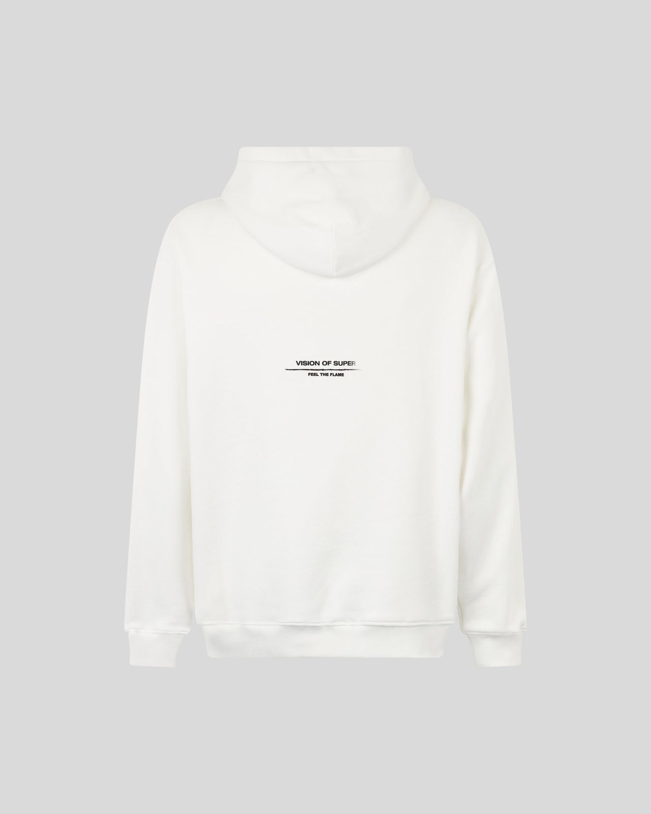 WHITE HOODIE WITH FLAMES LOGO