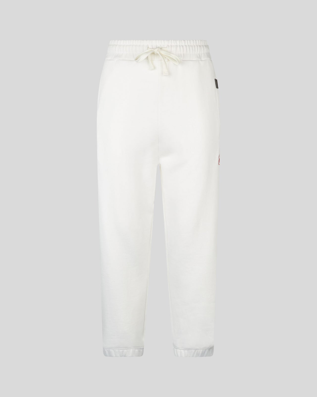 WHITE PANTS WITH FLAMES LOGO