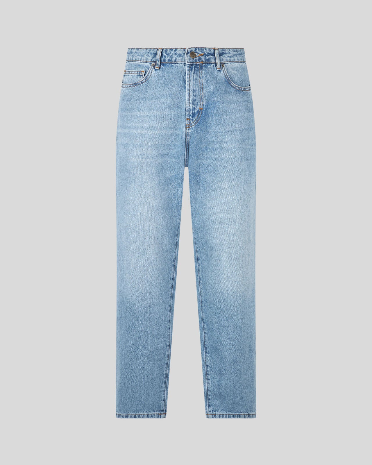 JEANS DENIM BLU CON LOGO STAMPATO E TOPPA FIAMME Vision of Super